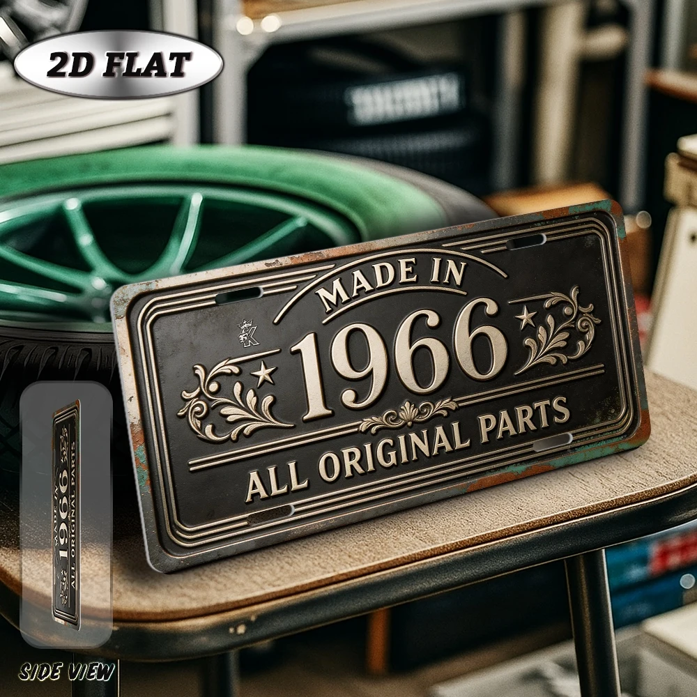 2D Flat - 【2D Flat】 2D Flat - [2D Flat], 2D Plane, 1pc, Vintage Metal Aluminum Sign (30.48 × 15.24 cm), Made in 1966, Original P