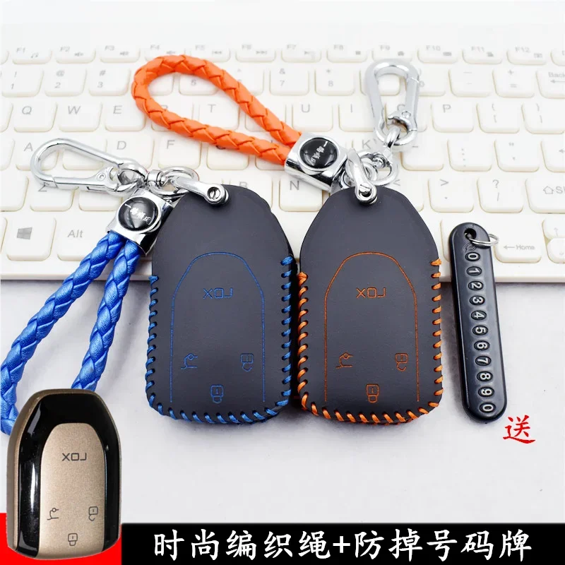 LIEI Leather Key Cover For Rox Polestones Adamas 2026 Car Key Bag Case Wallet Holder