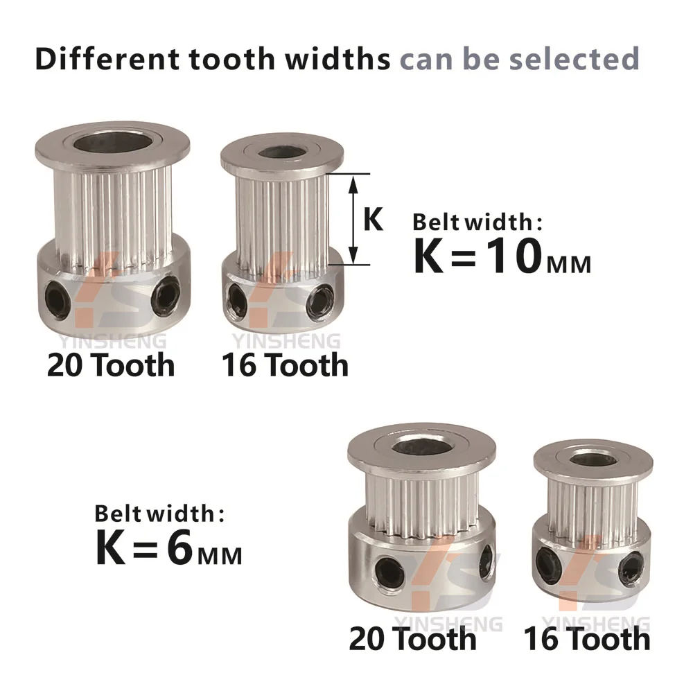 2GT k-type 16 20-tooth synchronní kolo BF 30 40 60T krokového motorový balvan 2M 16 20T s ložisko lenoch pás šíře 6pro 10 15 MM 3D