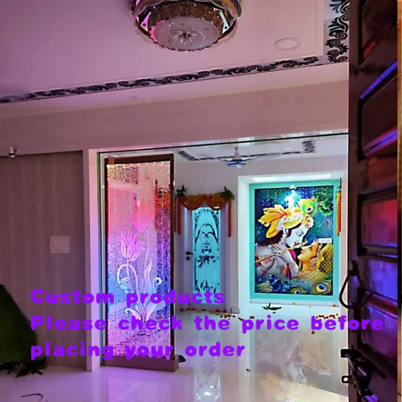 custom.Home Spa Lounge Contemporary Acrylic Panel Room Divider Color-Changing LED Lights Customizable Size Floor Standing/Wall H