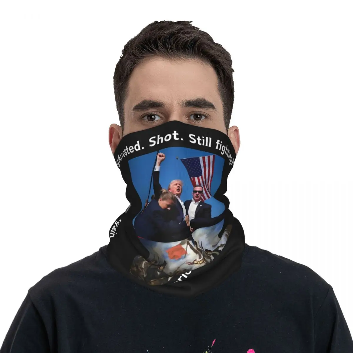 Attempted Assassination Donald Trump Balaclava Hiking Face Cover Mask Male Anti-UV Bicycle Mask Soft Motorcycle Scarf Bandana