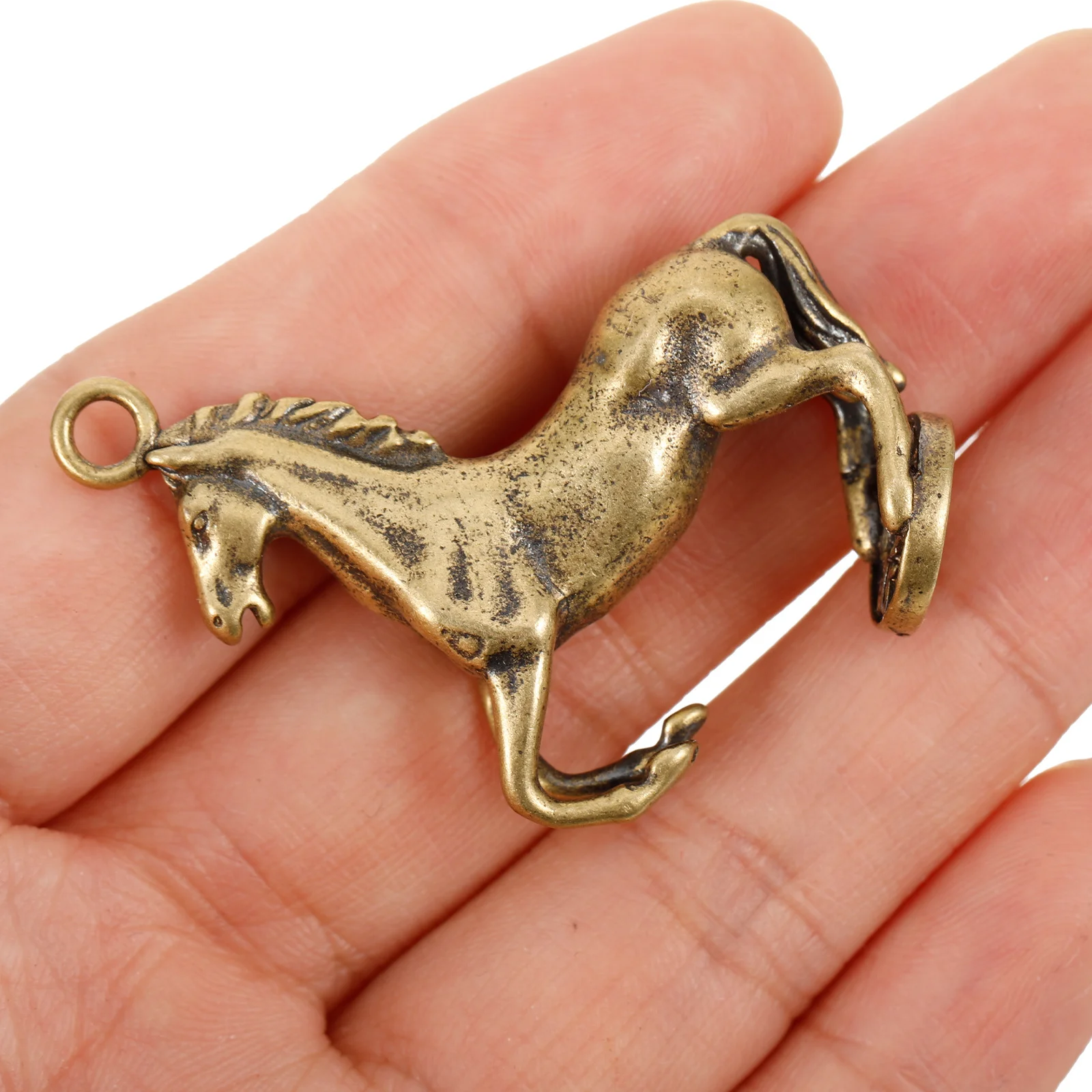 

Copper Horse Hanging Pendant DIY Charm Desk Ornament Symbolizing Wealth Luck Small Copper Charm for Crafting Jewelry Making