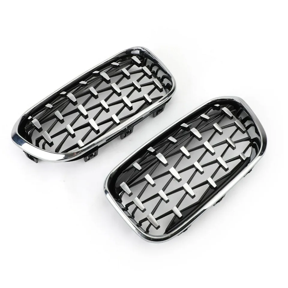 XVIP Frontstoßstangen-Nierengrill, Renngrills für BMW 1er F20 F21 2015–2019, Ersatz-Doppellatten, glänzend schwarze Gitter – Detail 20