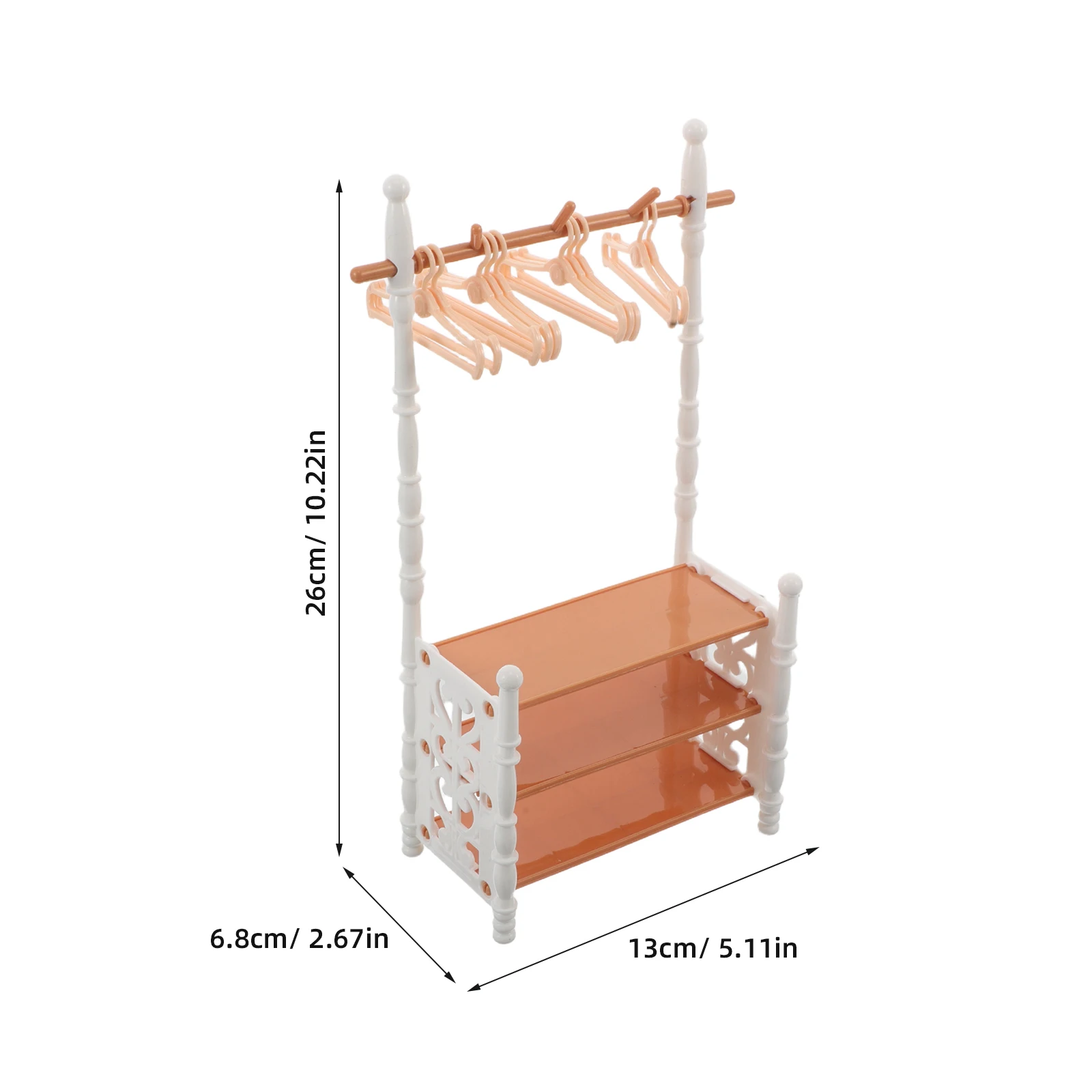1 set 1 Set Miniature Dollhouse Accessories Mini Shoe Cabinet With Clothes Hanger Rack Realistic Simulation Furniture For Kids
