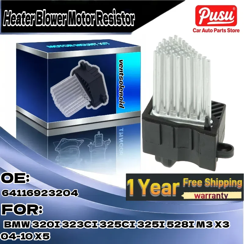 

For BMW 320I,323CI,325CI,325I,528I,M3,X3 04-10,X5 | Heater Blower Motor Resistor | Part 64116923204