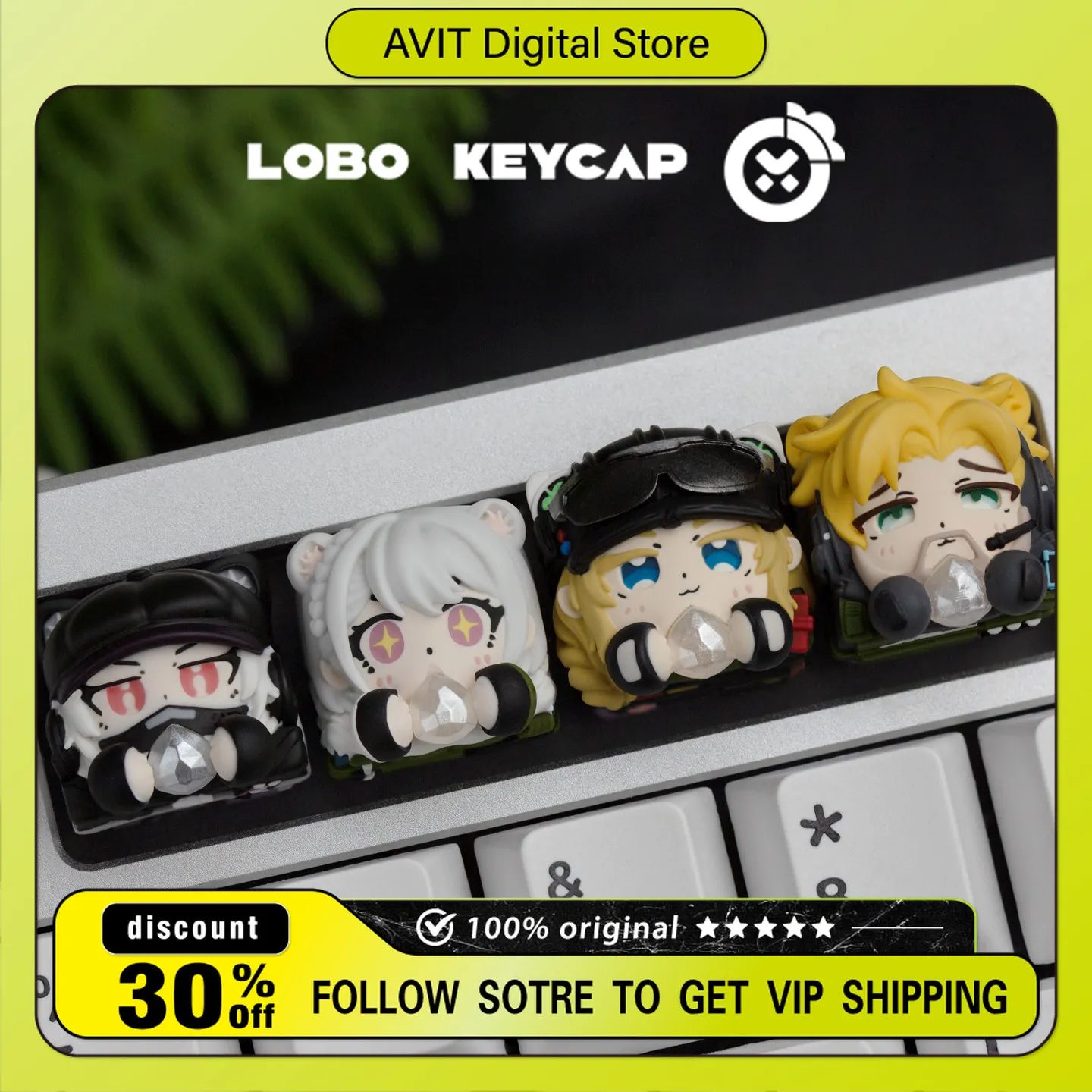 

Delta Force Resin Artisan Keycap Luna Mai Xiaowen Bee Doctor Butterfly African Heart Ocean Tear Single Keycap for Mechanical