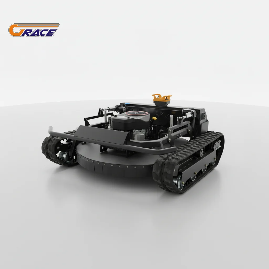 

Remote Control Electric Crawler Mower Cordless Battery Operated Mower for Garden Farm Commercial Area