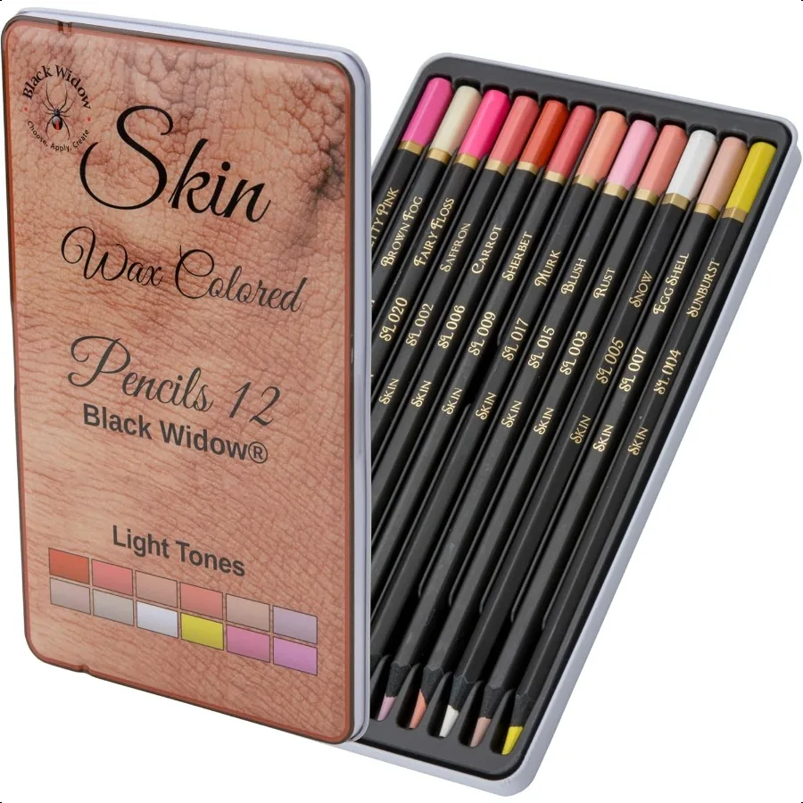 

Skin Tone Colored Pencils for Adult Coloring Books 12 Soft Core Color Pencils for Portraits and Skintone Artists Complete Range