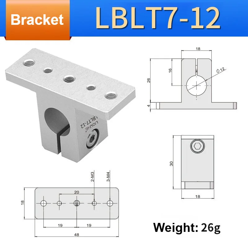 LADUNG LBLT Cylinder Rotating Bracket Steel Tube Fixing Clamp Connecting Block Round Tube Fastener 8/12/20mm