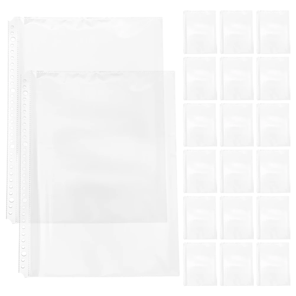 20 قطعة A4 الموثق الأكمام واضح شفاف مجلد مستندات إدراج 30 حفرة صفحة حماة للمدرسة مكتب المنزل استخدام ورقة فضفاضة #1