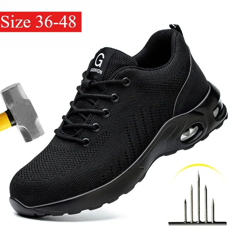 

New Styles Men Safety Boots With Steel Toe Cap Anti-smash Work Sneakers Safety Shoes Men IndestructibleWork Boots Tactical Boots