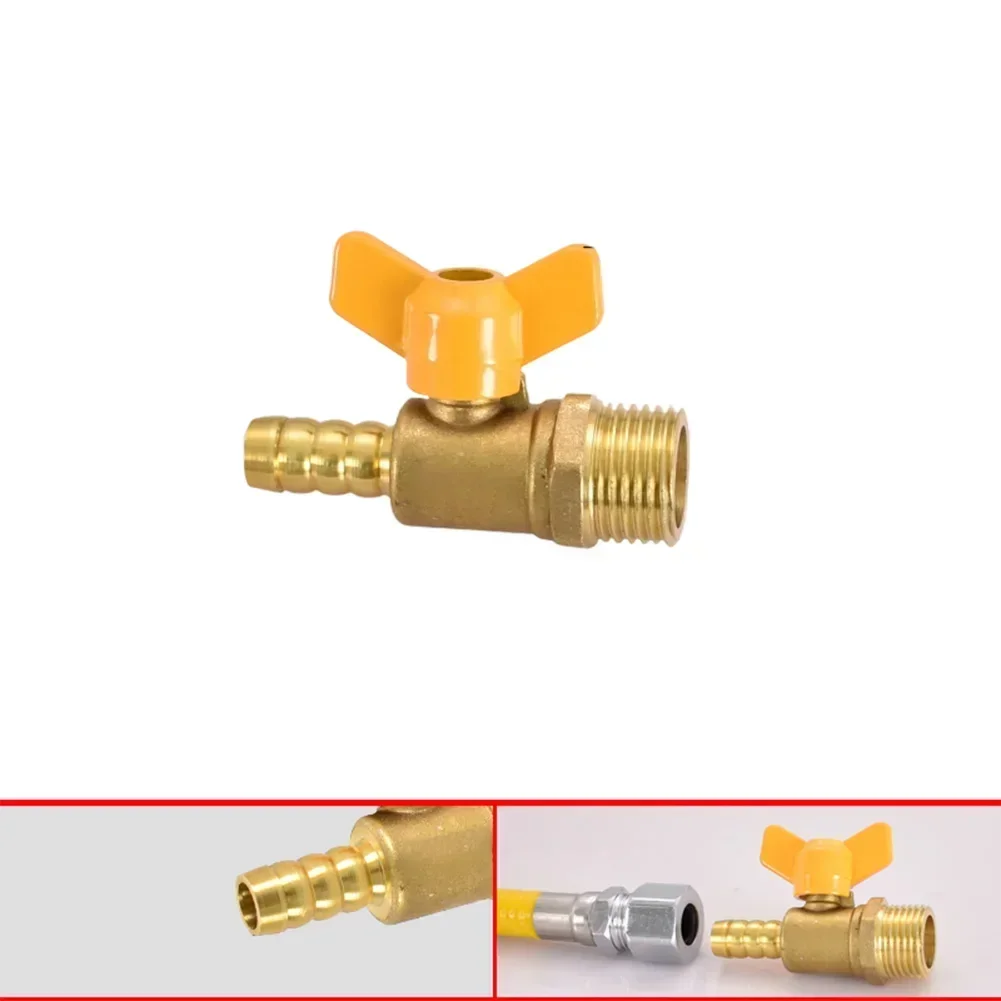 2pcs Brass Shut-off Ball Valve With Handle: For Fuel, Gas, Water & Air 6.2x2x3.9cm Ball Valve Home Improvement Plumbing Part