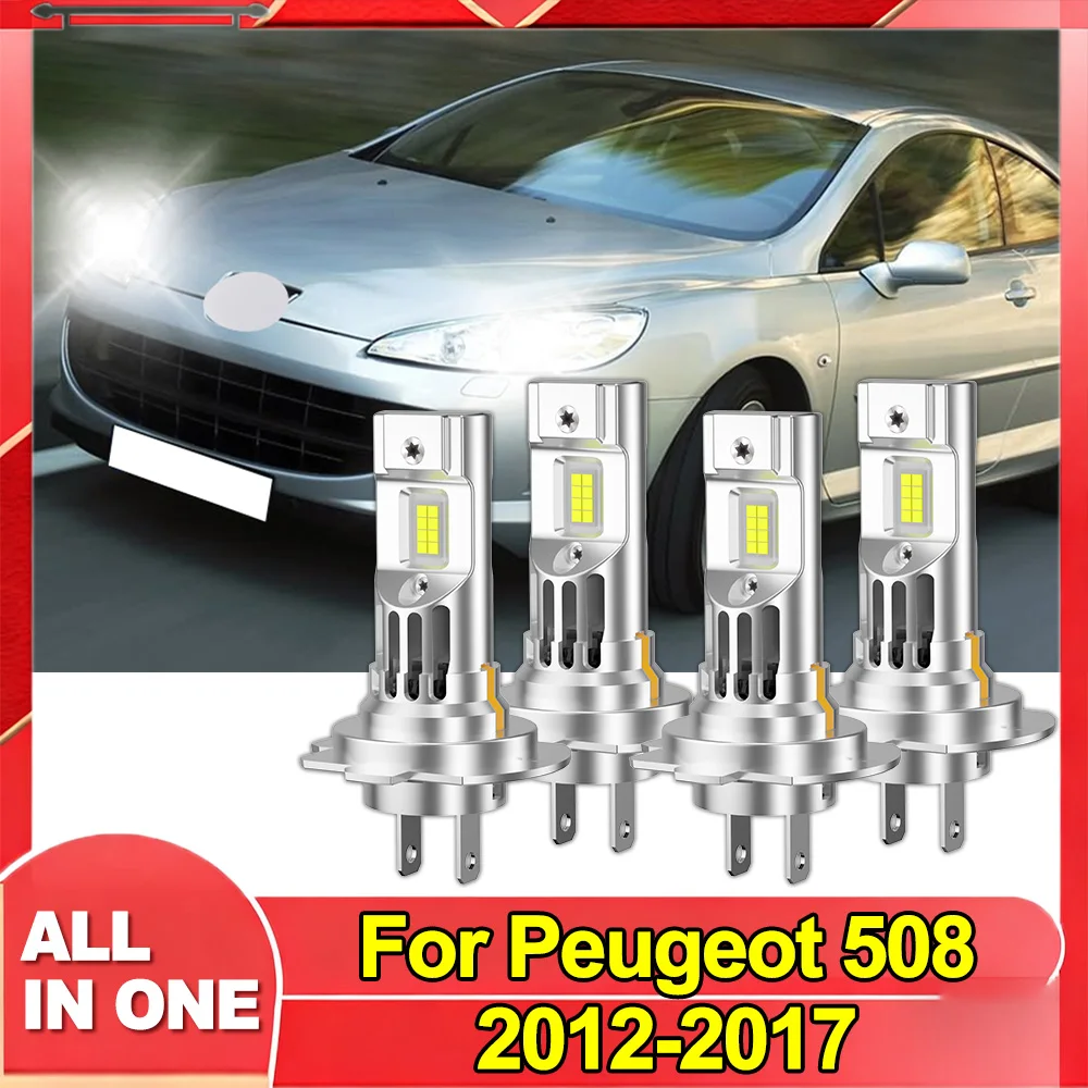 

For Peugeot 508 2012-2017 H7 LED Headlight High Low Beam Bulbs Kit 6000K White uograde 3570 chips 20000LM light Bulbs