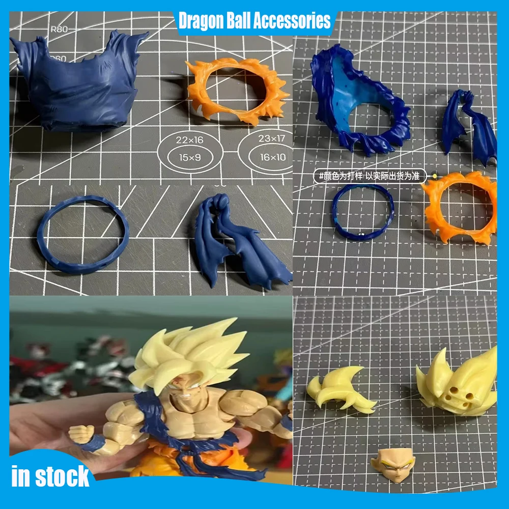 Dragon Ball S.H.Figuarts Awakening Legendary Super Saiyan Goku 3.0 Wind Hair Heads Damaged Battle Uniforms Accessories Model Toy