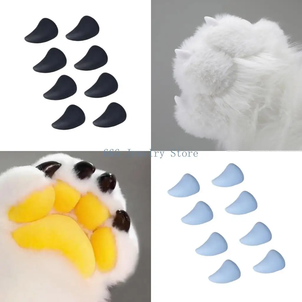 

F2TD 8pcs Animal Fursuit Claws Realistic Resin Creature Nails for Cosplay Enthusiasts Artificial Cosplay Costume Accessories
