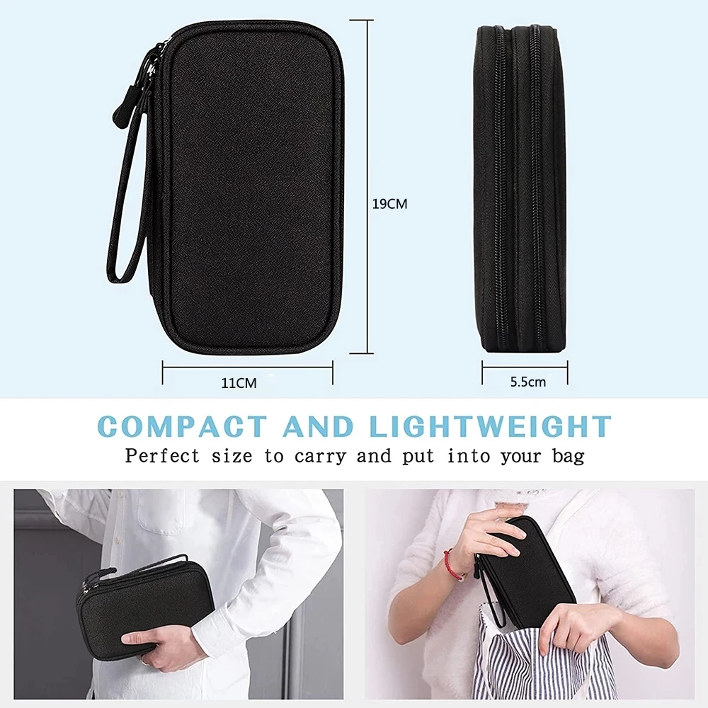 NEW Travel Organizer Bag Cable Storage Organizers Pouch Carry Case Portable Waterproof Double Layers Storage Bags For Cable Cord