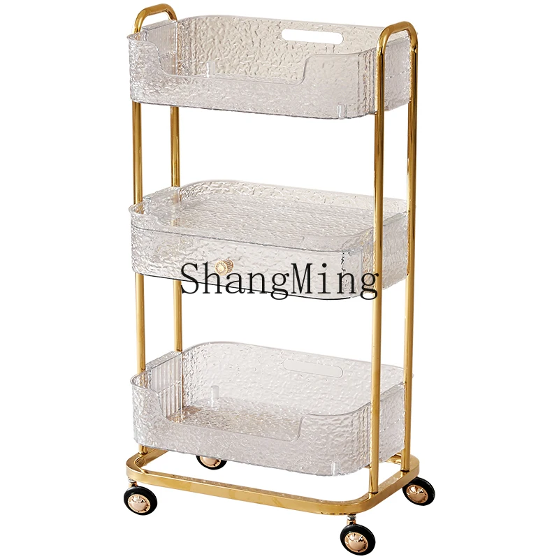 

LXY beauty salon special trolley skin management mobile rack light luxury transparent tool cart