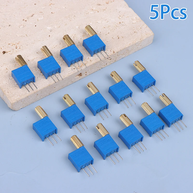 5PCS 3296W Multi-turn Adjustable Potentiometer 1K2K5K10K20K50K100K200K500K1M Metal Shaft Long Handle