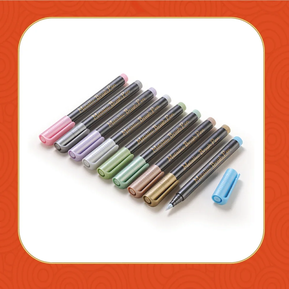 Art Marker 15 Sets Water Based Fine Lined Brush Mirror Chrome Metal Pen Graffiti Spray Paint Drawing Pack