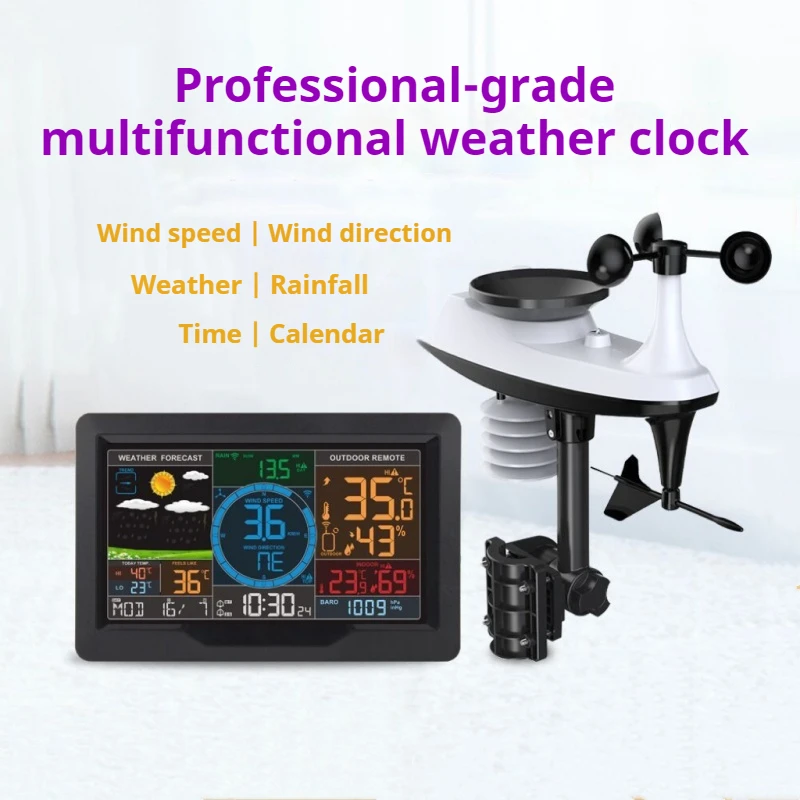 Wireless Weather Station with Wind Speed, Rainfall & Wind Direction Detection – Accurate Weather Forecast & Temperature Humidit