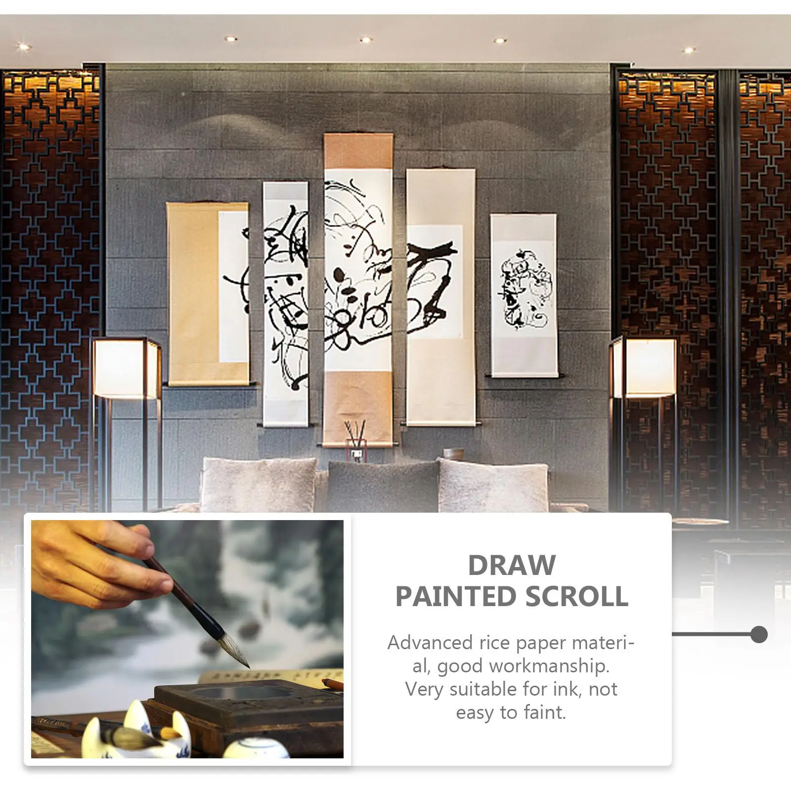 Rice Paper Scroll Professional Blank Multi-function Xuan Portable Calligraphy Supply Household Write Accessory Rolling