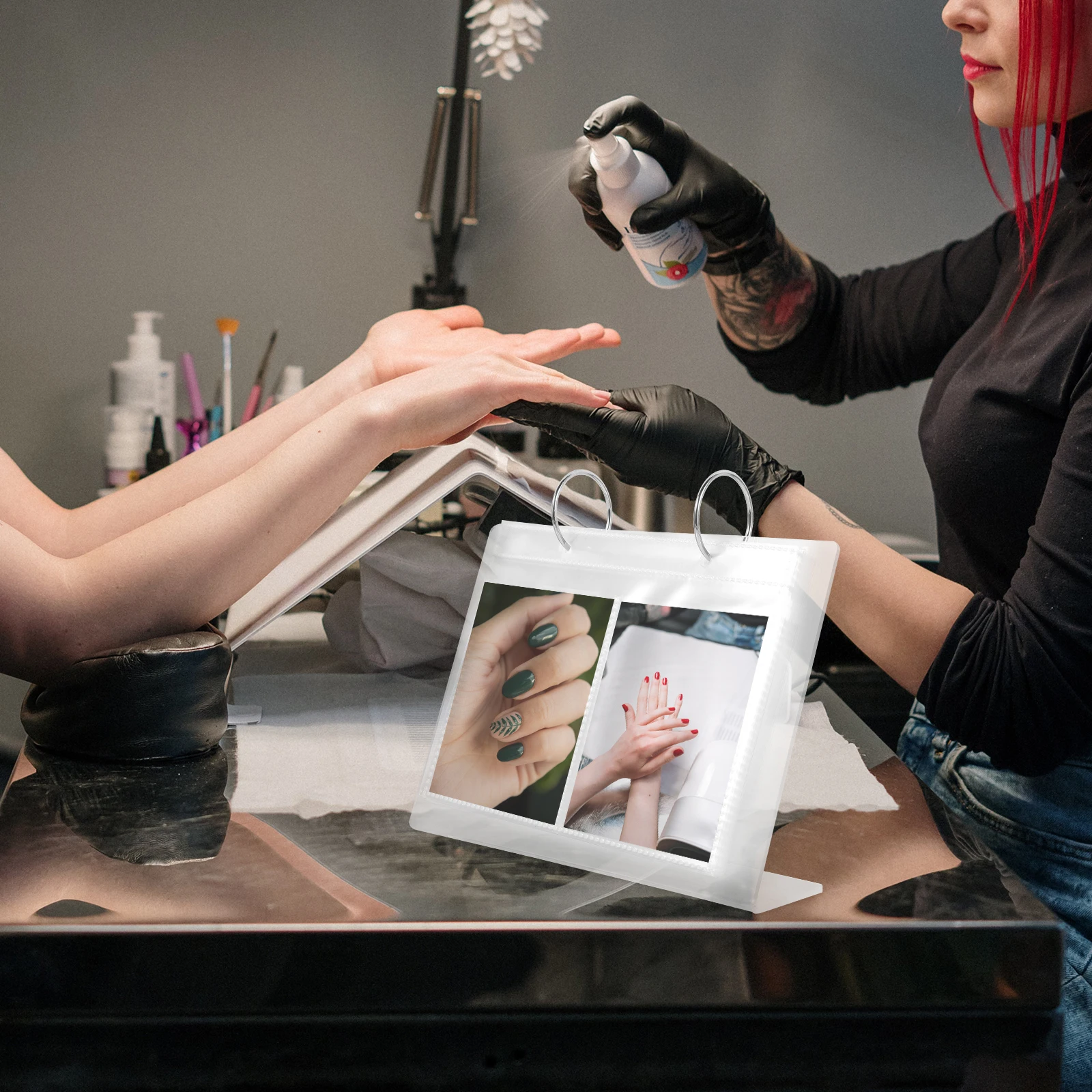 Libro de pegatinas artísticas, álbum de almacenamiento duradero de gran capacidad para organizador de calcomanías de uñas, libro de almacenamiento de fotos Diy, fácil de llevar, salón de uñas