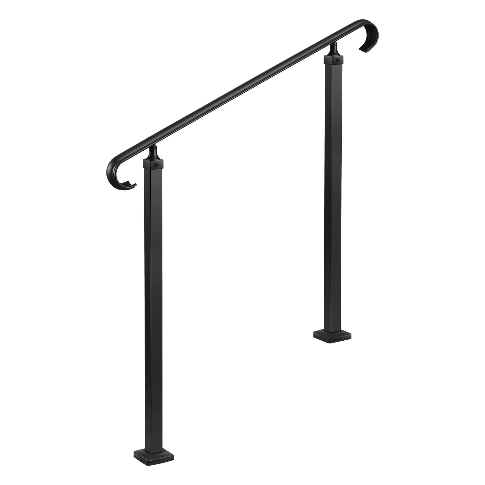 

Handrails For Outdoor Steps, 2-3 Step Adjustable Height, Carbon Steel Transitional Handrail With Installation Kit, Exterior