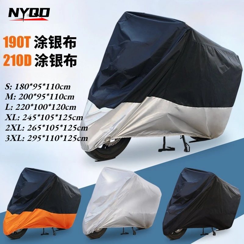

Waterproof Windproof Snowproof Motorcycle Cover 210D Thick Spliced All Weather Outdoor Protection for Electric Bike Scooter