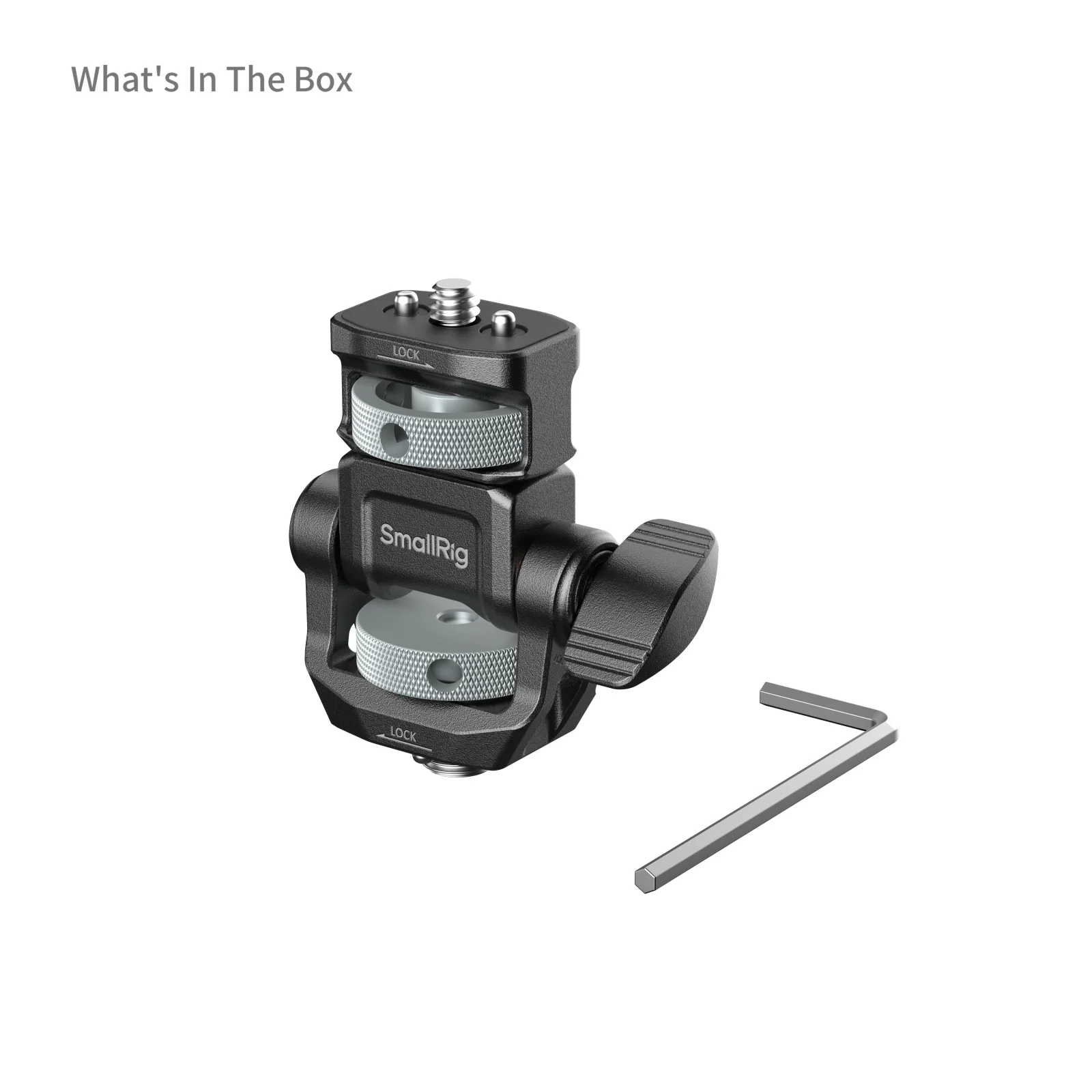 SmallRig-monitorsteun voor horizontaal en verticaal fotograferen met Cold Shoe Mount 180 ° kantelen en 360 graden draaien ° pan met 1/4“-20 schroef 6313