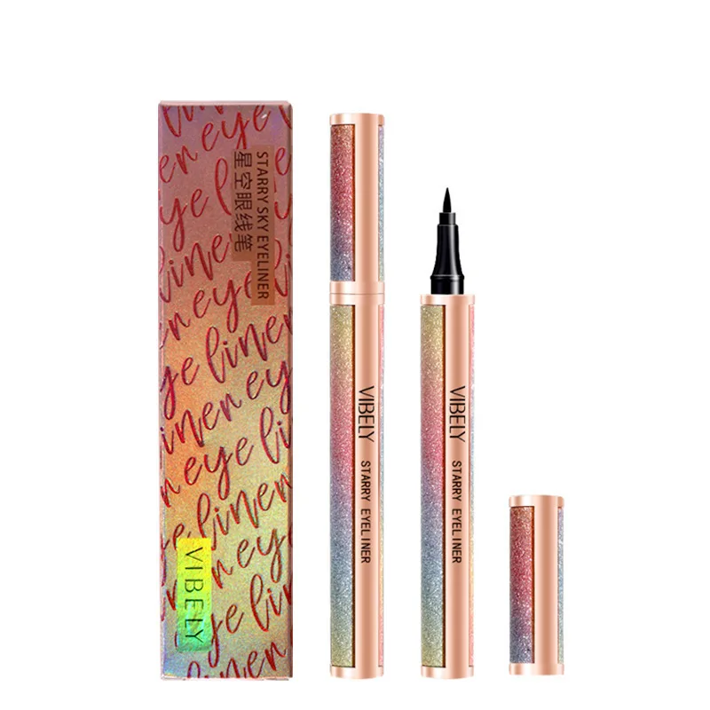 VIBELY バイラル防水星空アイライナーペン - 極細チップ、にじみにくい、長持ちする黒のリキッドアイライナー卸売