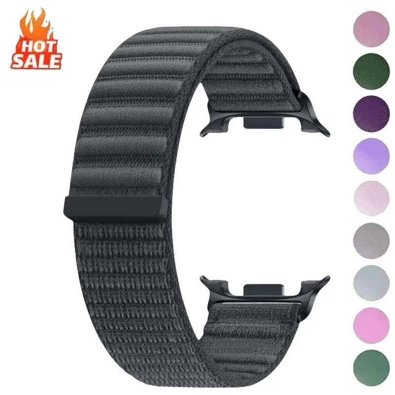 Sport Nylon Strap for Galaxy Watch 9 Watch 8 Elastic Woven Hook-and- Adjustable Wristband Design