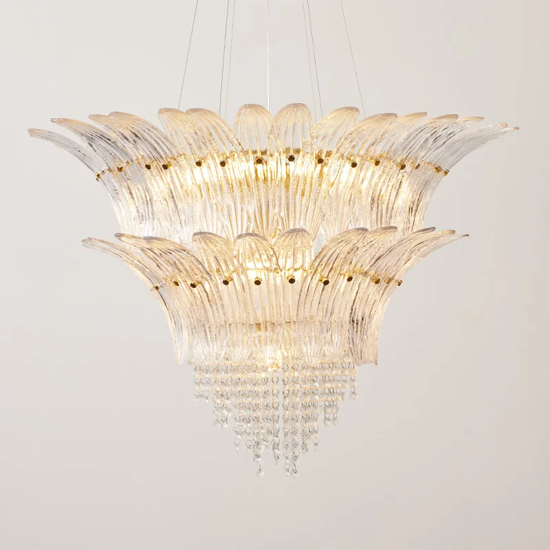 

Contemporary Murano Glass Iron Chandelier for Living Room Decorative Bedroom Pendant Lamp Indoor Lighting Hanging Light Fixture