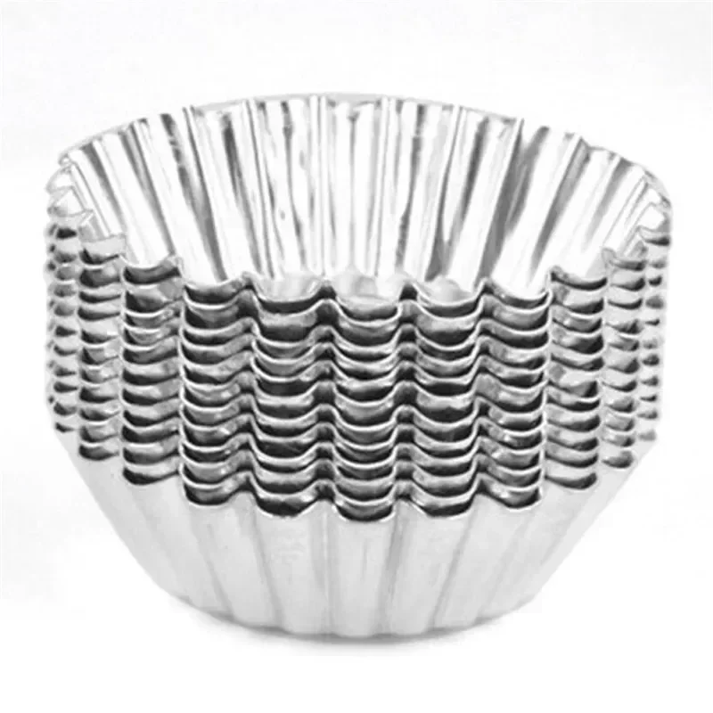 10 Pcs Reusable Stainless Steel Egg Tart Mold Baking Accessories Cookie Pudding Mould Mooncake Mold Pastry Tools
