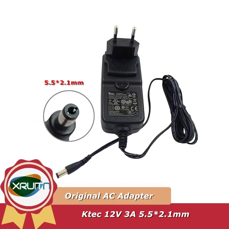 Genuine Ktec KSA-30W-120300D5 12V 3A 36W AC DC Adaptor Adapter Charger 5.5*2.1mm US/EU/UK Plug