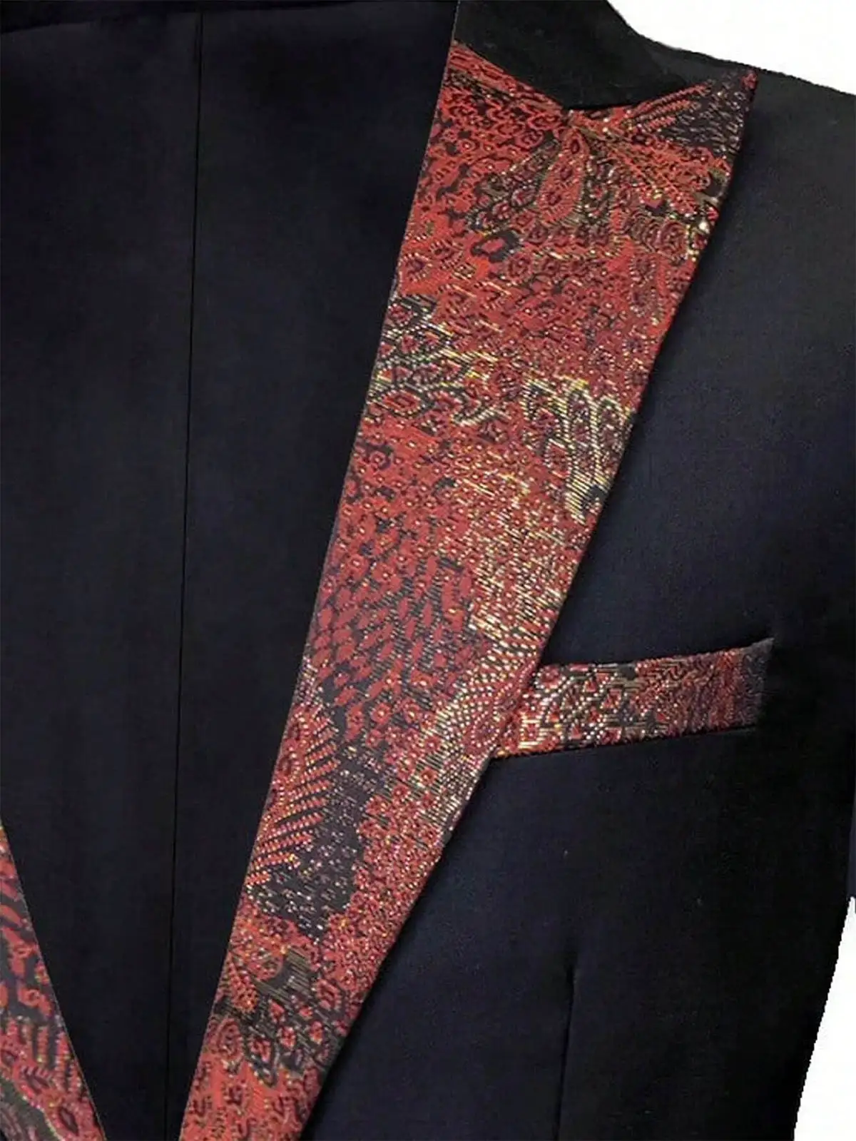 Stylish Men Suit 2 Pieces Floral Pattern One Button Peaked Lapel Pant Sets Classic Fit Gromm Wedding Tuxedos Customized