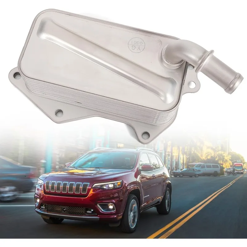4893770AD 4893770AC 4893770AC Engine Oil Cooler Compatible with 2019-23 Jeep Cherokee 2023-2025 Jeep Compass Dodge Hornet 2.0L