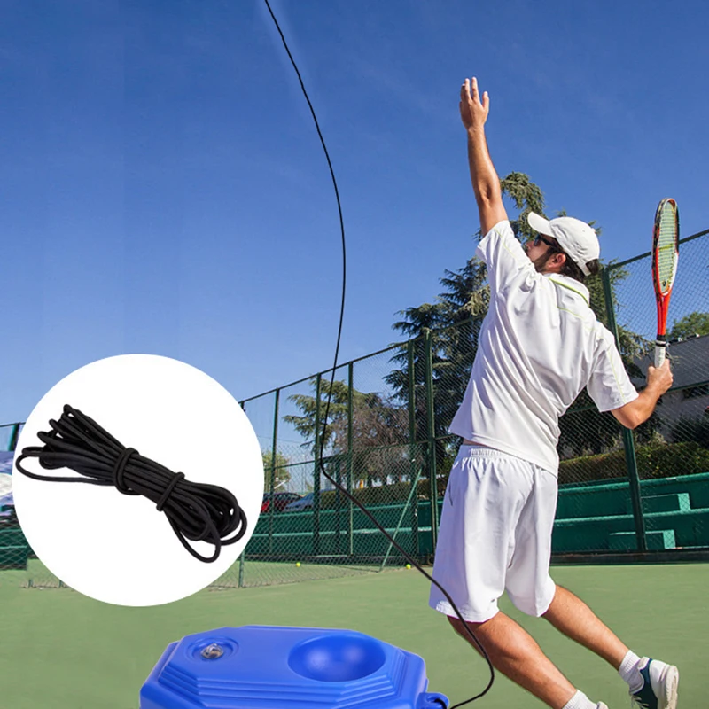 1Pc Tennis Training Aids Base Elastic Rope Tennis Fitness Ball Rubber Band Line High Elastic Rope Swing Ball Spare Line Black