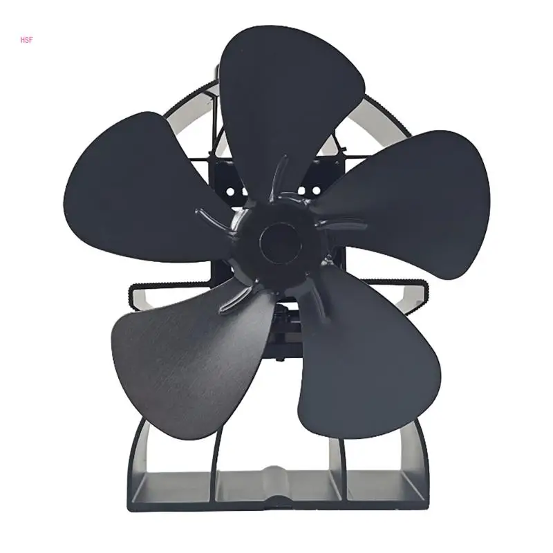 Quiet Heat Distribution 5Blade Fan For Wood Burners Fireplaces Efficient Heating