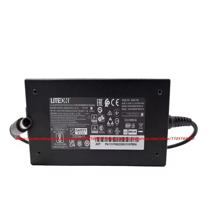 Originele AC Adapter LITEON 20V 6.75A 135W PA-1131-72 Oplader 7.4x5.0mm PA-1131-76 Laptop Voeding Echt
