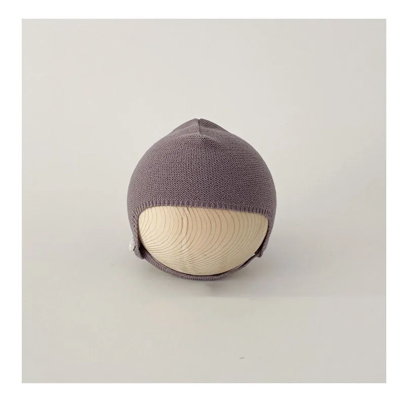 Gorro de punto de Corea para bebé, gorro sólido para recién nacido, Pullover para niños, niñas, niños, protección para los oídos delgada, otoño