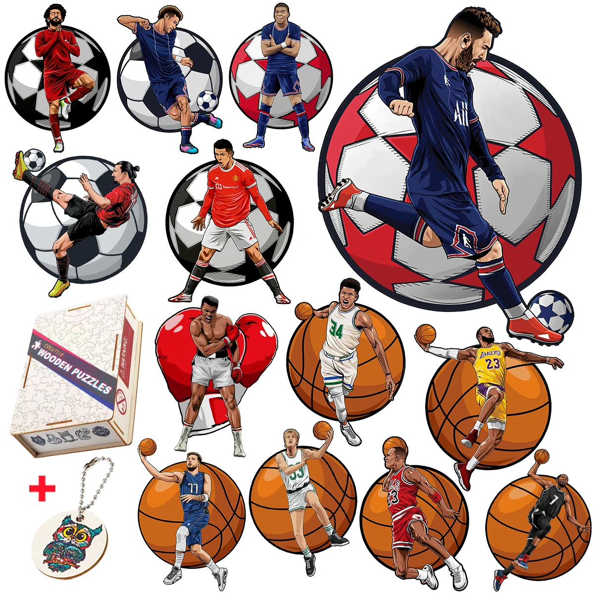 Fabulous Wooden Puzzles For Kids Adults Elegant Shape Sports Stars Puzzle Games Beautiful Football Star Board Set Toy Gifts