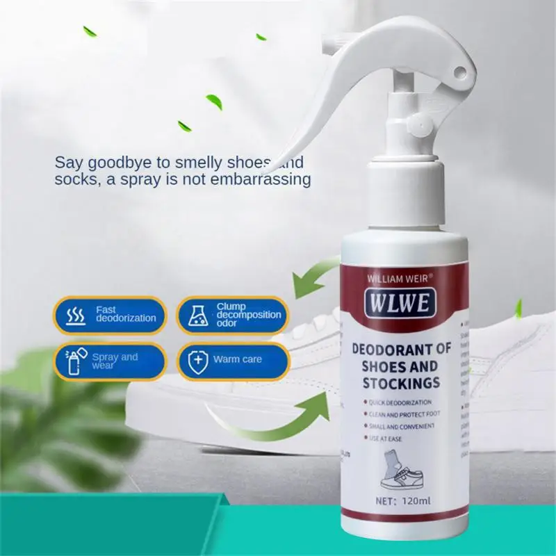 Antibacterials Spray Foot Odor Shoes Stink Freshener 100ml Natural Long-Lasting Socks Odor Remover Spray Refresh Antiperspirant