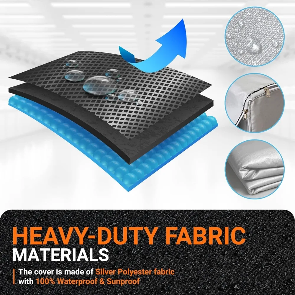 Capa de arruela de carga superior de 2 peças, prata, 29 x 28 x 43 polegadas - proteção externa durável