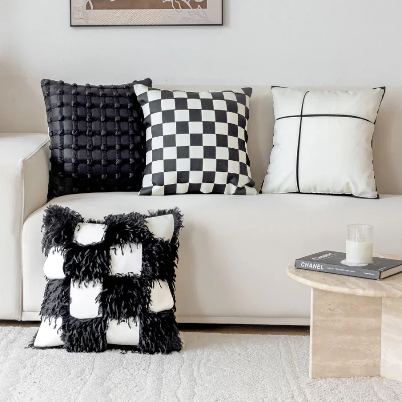 Bubbles Plaid Throw Pillow Cover 45x45CM Sofa Square Waist Cushion Cover Modern Simplicity Decor Home Decorative Pillowcase