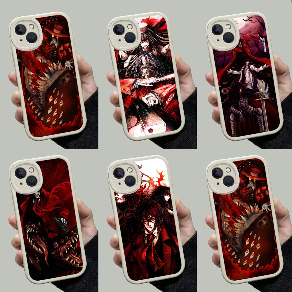 Bloody Anime Hellsing Soft Silicone Case for iPhone 15 Plus 14 13 12 11 X XS XR Pro Max Mini 8 7 Plus