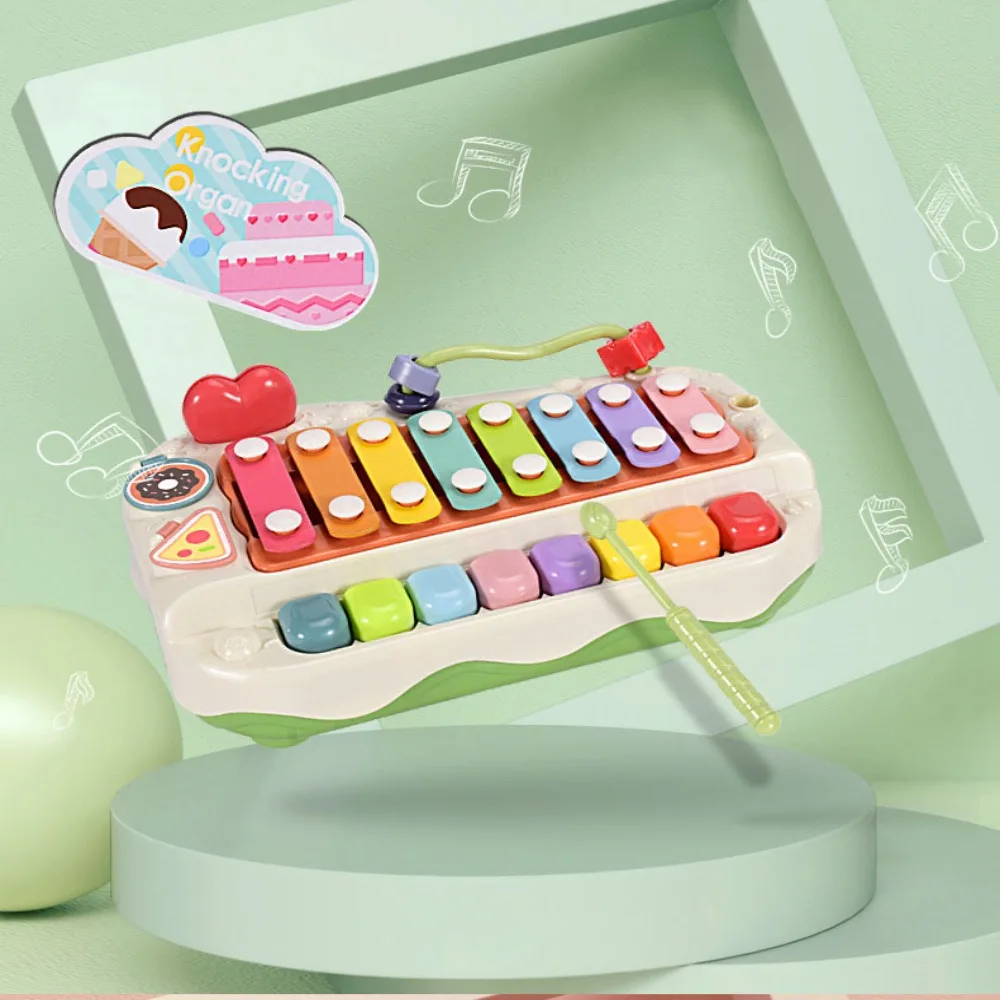 

Plastics 8-note Knock Piano Toys Hand Knock Puzzle Baby Music Batter Stick Toy Beading Accessory Percussion Instrument