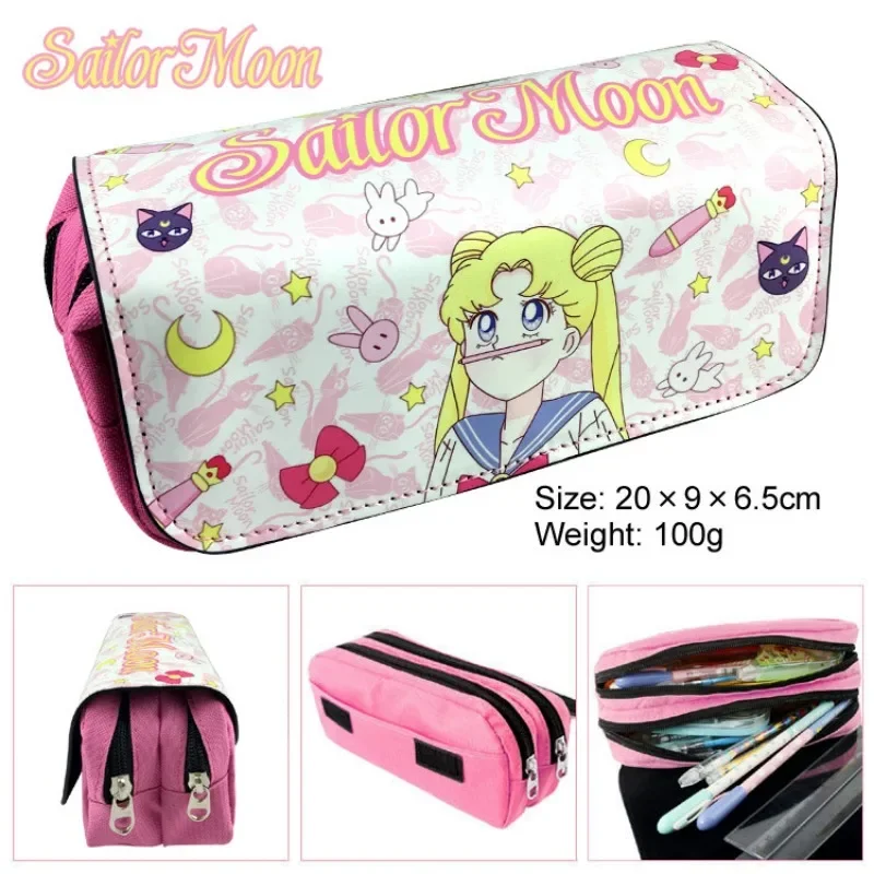 Anime Sailor Moon Cosplay Zipper Pencil Case Cosmetic Pouch Wallet Kawaii Purse Bag Girl School Supplies Accessories Kids Gift