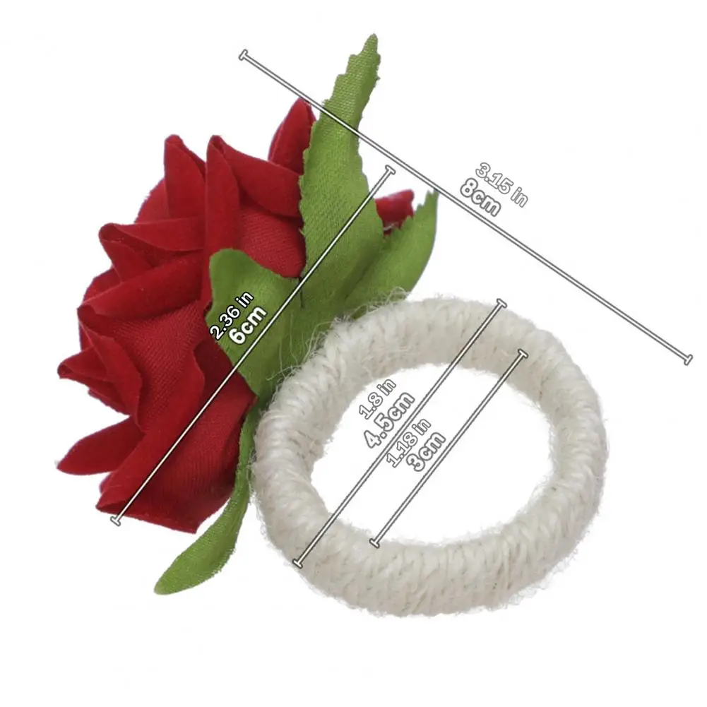 6Pcs Hotel Rose Napkin Rings Flower Napkin Holders Rustic Elegant Napkin Rings for Weddings Anniversaries Dining Table Decor