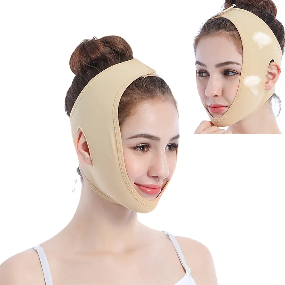 

Elastic Face Slimming Bandage Women Chin Cheek Lift Up Belt V Line Face Shaper Facial Massager Strap Face Beauty Skin Care Tools