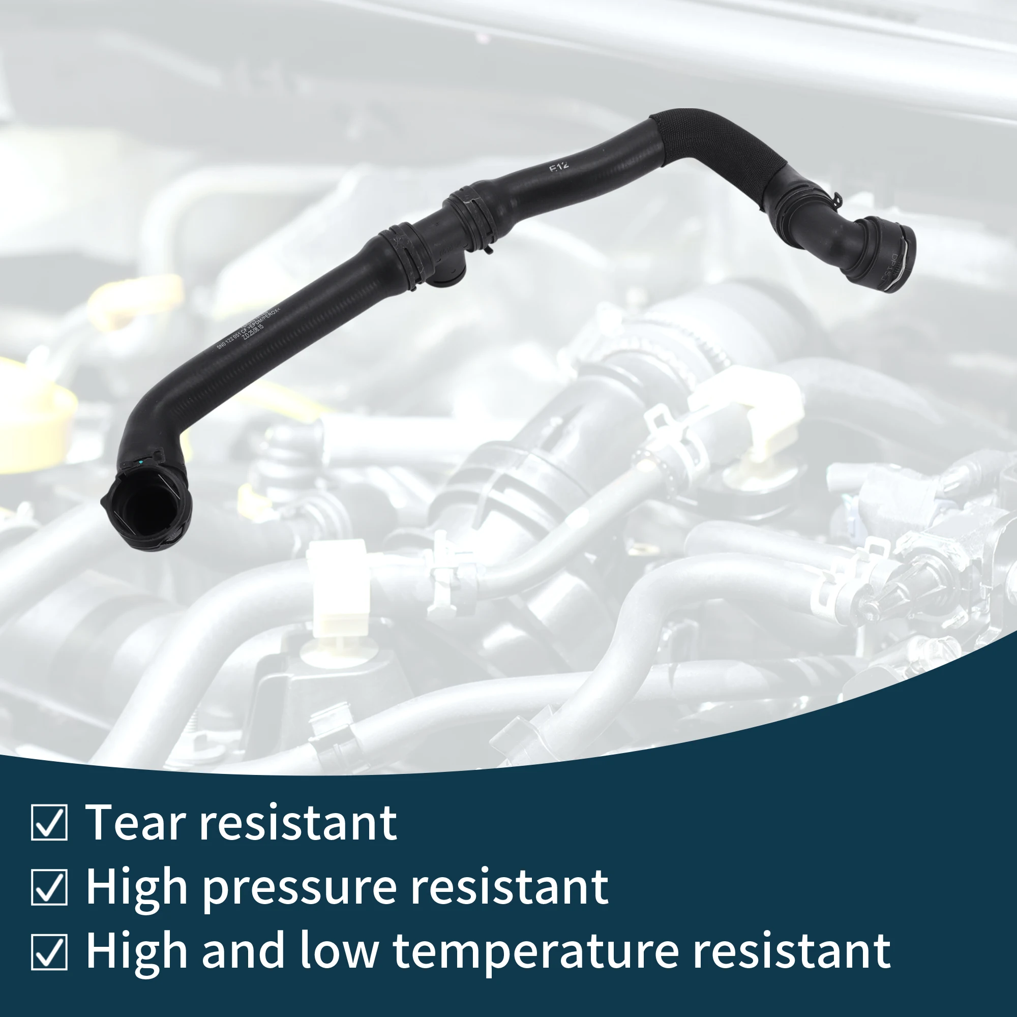 

UXCELL Шланг радиатора Шланг обогревателя Выпускной шланг радиатора для Audi Q3 2013-2018 No 5N0122051CF Резиновая водосточная труба Черный 1 шт.